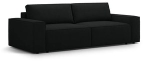 Czarna rozkładana sofa z materiału bouclé 247 cm Jodie – Micadoni Home