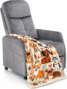 Popielaty Rozkładany Fotel Wypoczynkowy D8-S53