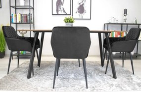 PROMOCJA Czarny aksamitny krzesło NOLA II. jakość.