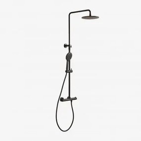Termostatyczna Kolumna Prysznicowa Z Mosiądzu Orveta Czarny Matowy - Sklum