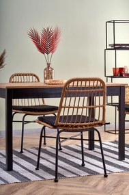 Krzesło z rattanu na metalowych nogach K401