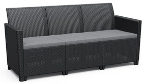 Ciemnoszara sofa ogrodowa z imitacji rattanu Claire – Keter