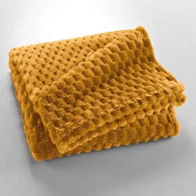 Koc z mikfroflaneli w kolorze ochry 125x150 cm Mini Frosty – douceur d'intérieur