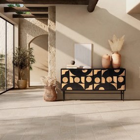 Czarna komoda z litego drewna mango 175x90x40 cm Navya – MOME