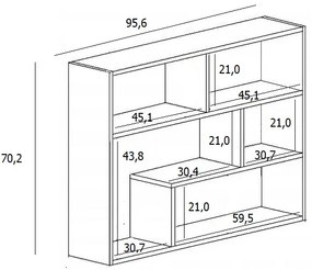 Regał wiszący na książki w kolorze dąb sonoma R9-R63
