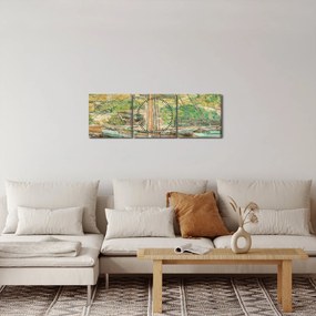 Obraz - Childe Hassam, Oyster Sloop, Cos Cob, reprodukcje (z zegarem) (90x30 cm)