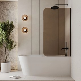 Parawan nawannowy prostokatny MOLIS Round Brown szkło brązowe | Różne rozmiary : Kolor profili kabiny - czarny, Rozmiar - 70x150 cm