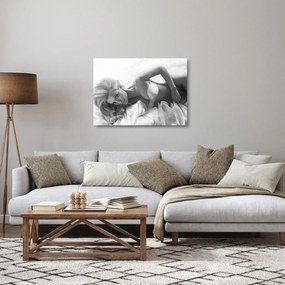 Obraz na szkle - Buduar czarno - biały (70x50 cm)
