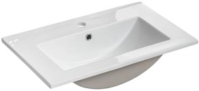 Biała prostokatna ceramiczna umywalka - Xarius 60 cm