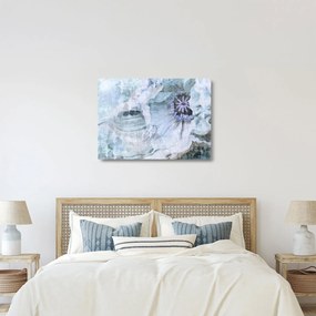 Obraz na szkle - Kwiatowy fresk na ceglanej ścianie (70x50 cm)