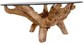 Okrągły stolik ze szklanym blatem ø 110 cm Amazonas – House Nordic