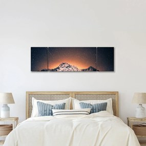 Obraz gwiaździstego nieba z górami (170x50 cm)