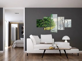 Obraz - Zima kontra lato (125x70 cm)