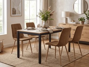 Krzesło aksamitne KARA brązowe