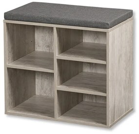Kesper 15911 Stojak na buty z siedziskiem,szaro-biały, 51,5 x 48 x 29,5 cm