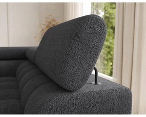 Ciemnoszary rozkładany narożnik z materiału bouclé (prawostronny/w kształcie litery U) Feraria – ELTAP