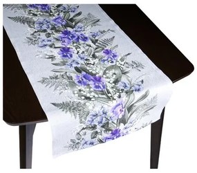 Bellatex Bieżnik Bratki fioletowy, 50 x 120 cm, 50 x 120 cm