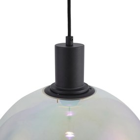 Designerska lampa wisząca czarna z przezroczystym szkłem 35 cm - MallonDesignerski Oswietlenie wewnetrzne