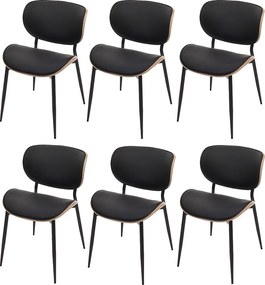 Krzesło do jadalni MCW-O45 (zestaw 6 sztuk),  naturalny, czarny