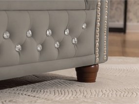 Szary aksamitny rozkładany narożnik (lewostronny/w kształcie litery L) York Blik – Ropez