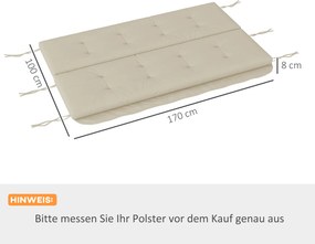 Zestaw poduszek siedziska Outsunny 170 cm do huśtawki Hollywood, beżowy