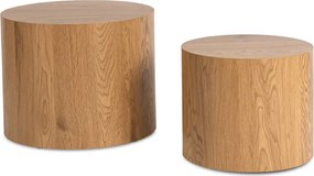 Zestaw Stolików Kawowych LEILA 38 cm/48 cm Dąb Naturalny Skandynawski Loft