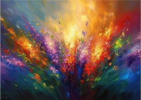 Obraz na szkle - Abstrakcja kwiatów (70x50 cm)