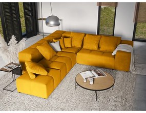 Żółty moduł aksamitnej sofy Rome Velvet – Cosmopolitan Design