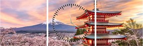 Obraz - Fuji (z zegarem) (90x30 cm)