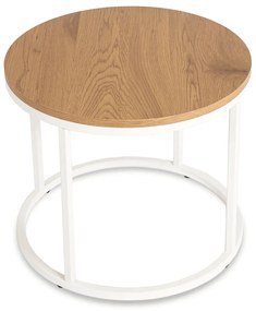 Stolik Kawowy ANN 53 cm Dąb/Biały Skandynawski