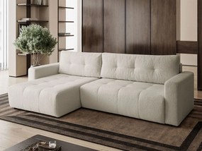 Narożnik w kształcie L VIENNA, tkanina Lambi, Ecru, Lewy