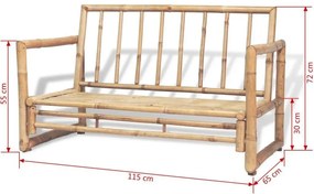 Bambusowa sofa ogrodowa Belta - brązowa