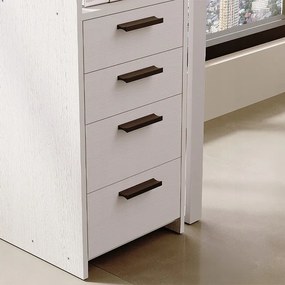 Komoda biała kontenerek pod biurko biurowy regał szafka 4 szuflady wysoka