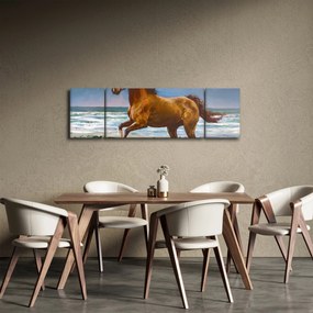 Obraz konia na plaży (170x50 cm)