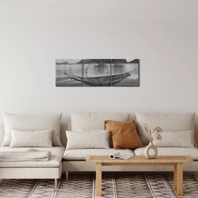Obraz - Hamak na plaży (z zegarem) (90x30 cm)