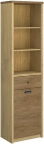 Regał otwarty z szufladą dąb cremona + dąb lefkas N7-D09