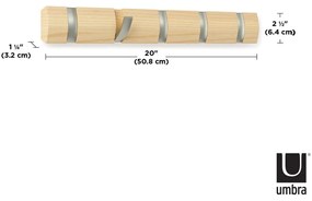 Wieszak ścienny z drewna topolowego Flip – Umbra