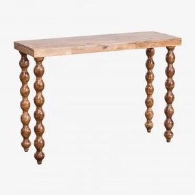 Konsola Do Przedpokoju 115x40 Cm Z Drewna Mango Tessaia Ciemny Drewniany Uchwyt - Sklum