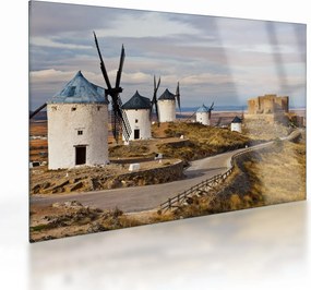 Obraz na szkle - Wiatraki Consuegra, Hiszpania (70x50 cm)