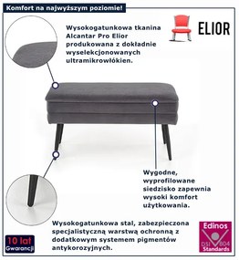 Szare tapicerowane siedzisko ze schowkiem  K2-N25
