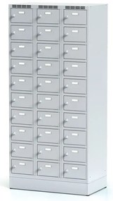 Alfa 3 Szafka skrytkowa S6 na cokole, 30 schowków, 1920 x 900 x 500 mm, zamek obrotowy, drzwi szare