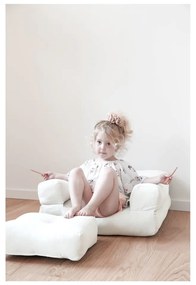 Dziecięcy fotel rozkładany s taburetkou Karup Design Mini Cube Creamy