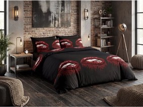 PrzytulneMieszkanie.pl PrzytulneMieszkanie.pl Pościel z mikrofibry ROUGEA czarna Rozmiar pościeli: 70 x 80 cm | 140 x 200 cm