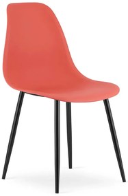 Czerwone nowoczesne krzesło na czarnych nogach cynober B3-Z56