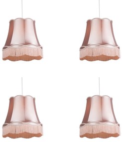 Zestaw 4 lamp wiszących w stylu Retro różowych 45 cm - Granny Retro Oswietlenie wewnetrzne