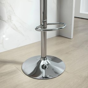 HOMCOM Zestaw 2 Stołków Barowych z Oparciem, Obrotowe, Regulowane na Wysokość, Nośność do 120 kg, 42 x 38 x 82-104 cm, Czarny