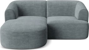 Ciemnoszary sztruksowy narożnik (lewostronny/z szezlongiem) Campi – Cosmopolitan Design