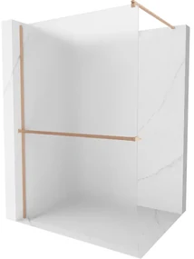 Mexen Kioto+ ścianka prysznicowa z półką Walk-in 70 x 200 cm, szron, miedź szczotkowana - 800-070-121-65-30