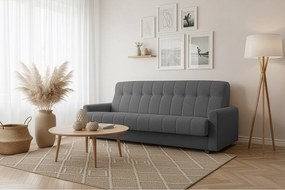 Wersalka Herbi z funkcją spania, do salonu, tkanina Herbi, ciemnoszary