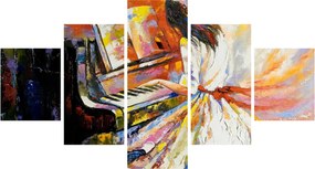Obraz - Kobieta grająca na pianinie (125x70 cm)